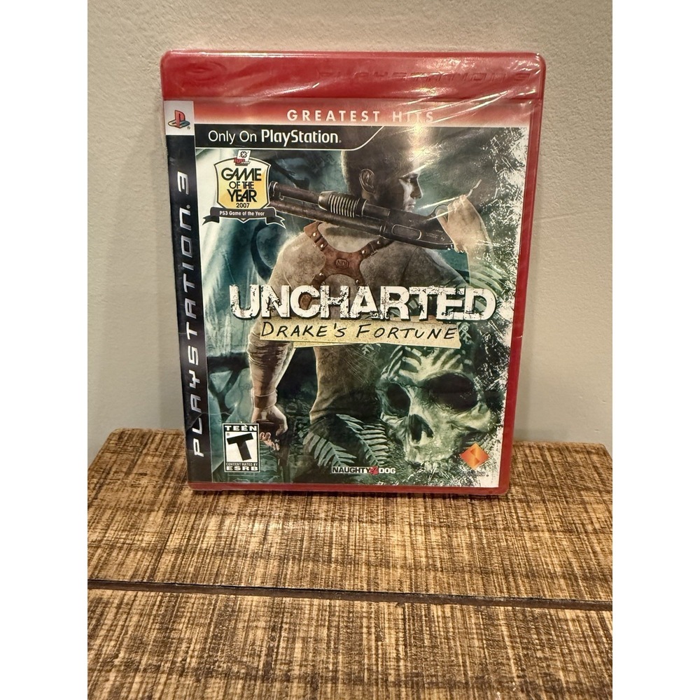 Uncharted Drakes Fortune Ps3 PlayStation 3 Factory Sealed New Greatest‎ Hits Red